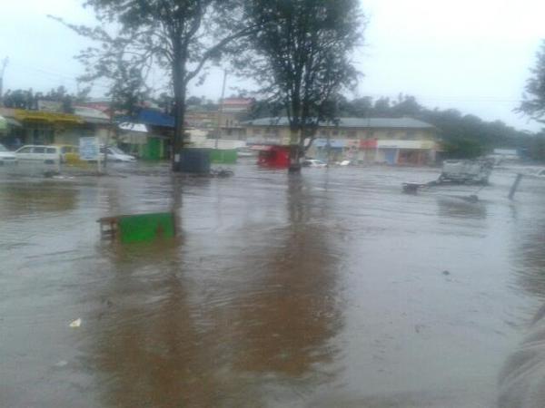 Low-lying grounds in kenya fill with water