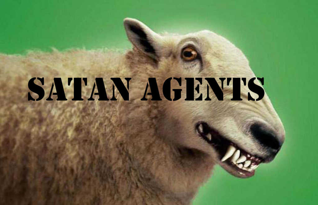 Vision of Satan Agent in Sheep’s Clothing with Corrupt Truth. Satan agents use the Bible today to deceive