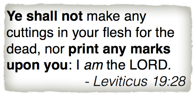 Tattoos are Against God - Do not Print Any Marks Upon You » Christian Truth Center